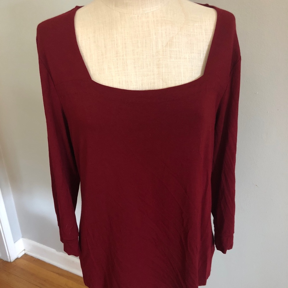 The Limited Wine Red Stretchy knit blouse
